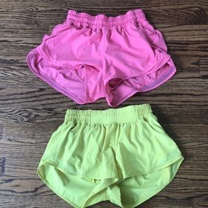 Pink and yellow shorts Lulu lemon